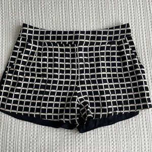 Black and White 100% Silk Shorts